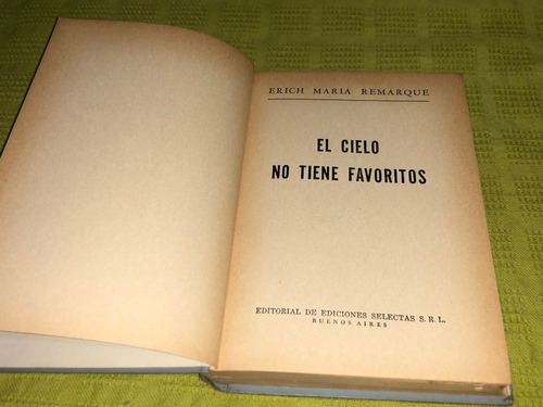 El Cielo No Tiene Favoritos - Erich María Remarque - Jackson