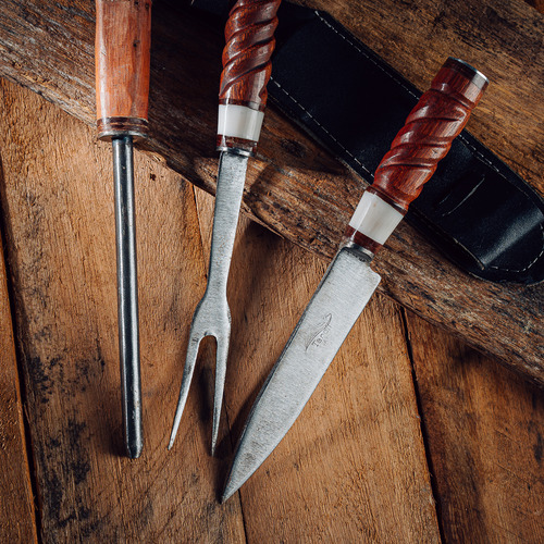 Cuchillos Para Asado Kit Artesanal 5 Piezas