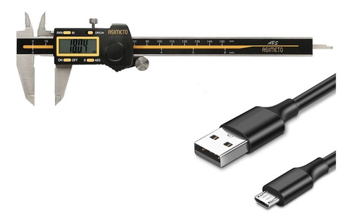 Calibrador Vernier Digital Abs 200mm 8'' Con Cable De Datos