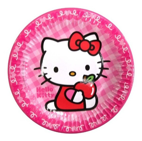 Pack X 10 Platos Descartables Hello Kitty Oficial Cotillón