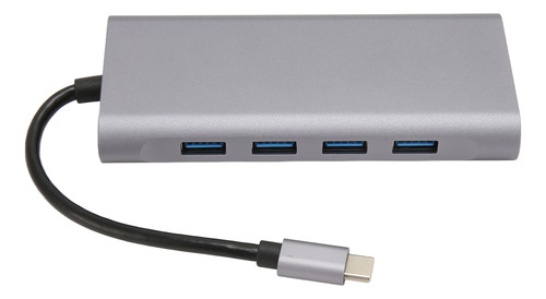 Adaptador Multipuerto Usb C 11 En 1 4xusb3.0 Hd 4k Vga Rj45