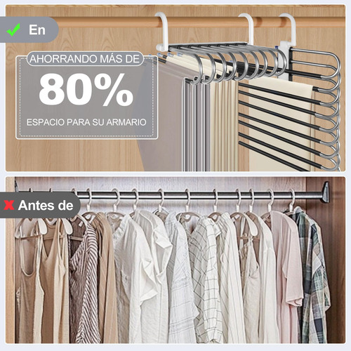 2pcs Perchas Ganchos Para Pantalones Ropa De 9 Niveles De