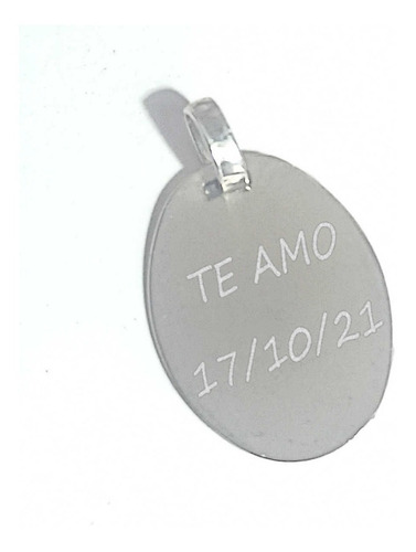 Medalla Plata Y Oro Personalizada Grabada Oval 15x21mm