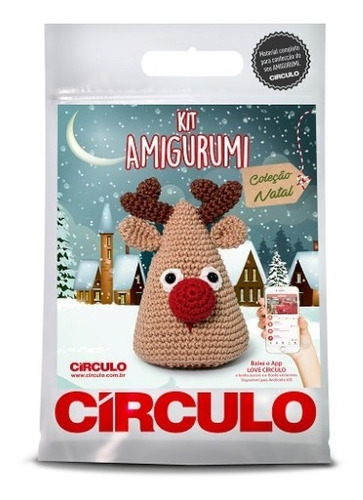 Kit Amigurumi Natal Círculo Material E Receita Rena