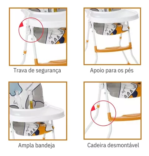 Cadeira Alta De Bebe Para Alimentação Refeição Até 23 Kg Nick Dino  Galzerano