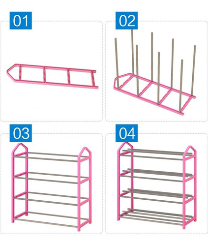 Imagen 2 de 9 de Estante Organizador De Zapatos, Metalico Pack X 3 Un