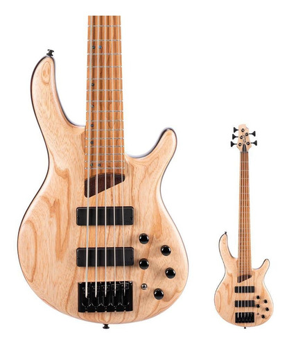 Baixo 5 Cordas Ativo Cort B5 Element Opn Bartolini E Hipshot Cor Natural Orientação Da Mão Destro