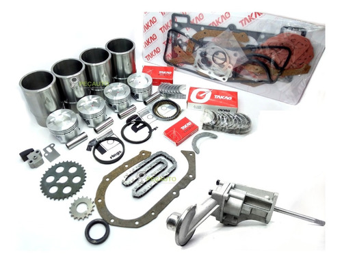 Kit Motor Pistão Anel Camisa Bronzinas Juntas Bomba Vw Gaso