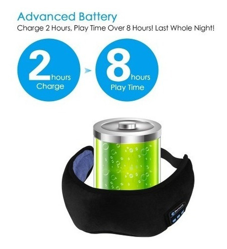 Imagen 2 de 3 de Gafas Bluetooth Para Dormir O Descansar Los Ojos