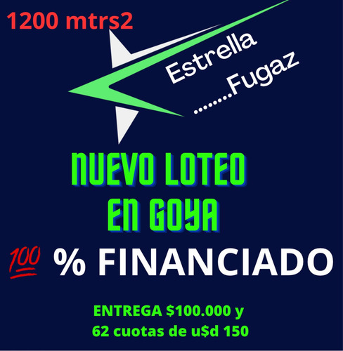Imagen 2 de 11 de Terrenos En Goya 100% Financiado !!