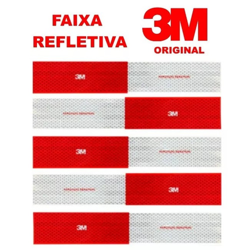 Kit 10 Faixa Refletiva Lateral 5x30cm Original 3m