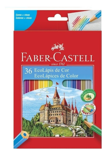 Lápis De Cor Faber Castell 36 Cores Ponta Max Ecolapis Arte