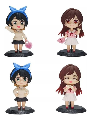 Figuras Anime Rent A Girlfriend Set 4 Personajes 