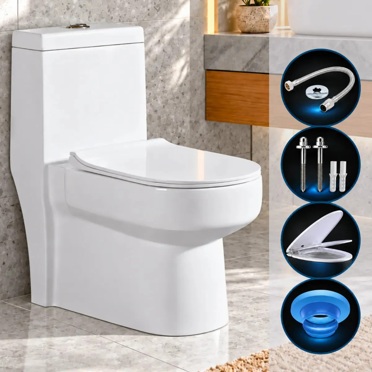 Vaso Sanitário Caixa Acoplada Monobloco Kit Completo Privada Banheiro