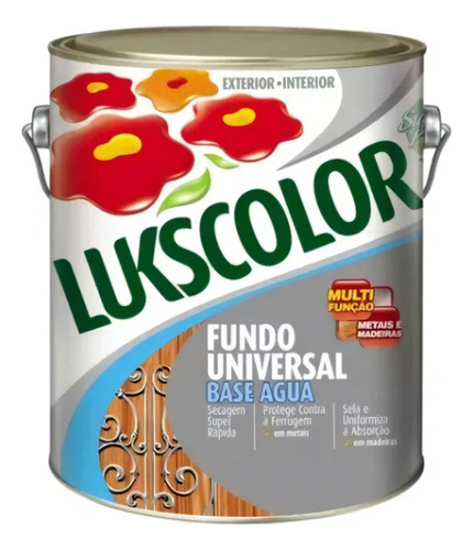 Fundo Preparador Base Água Metais E Madeiras Lukscolor 3,6l