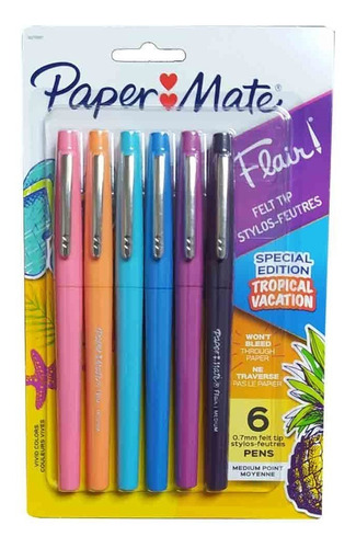 Plumígrafo Flair X 6 Tropical Vacation Paper Mate