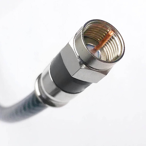 Ficha Para Cable Coaxial Rg6 A Presión X 4 Unidades