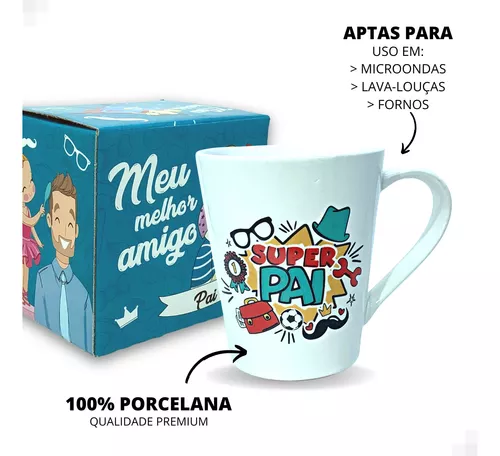 Canecas de Porcelana Jogo C/3 - C/Caixa Para Presente 310ml. - Papel Mache