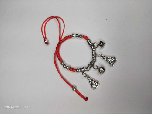 Pulsera En Hilo Rojo De Kwan Yin! Diosa Budista. (Usado)