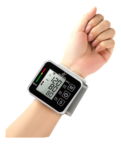 Aparato Medidor Digital De Presión Arterial Por Pulso Contac Color Negrocon Voz Incluye Estuche