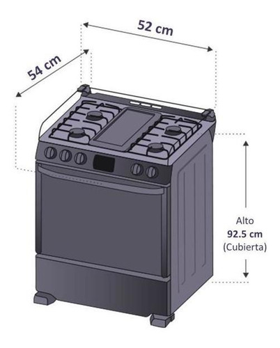 Imagen 5 de 5 de Estufa De Piso Con Gabinetes Centrales Gris Ccc20gtgxn-5