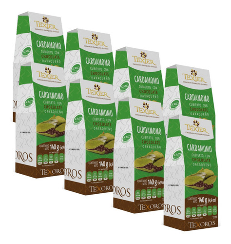 8 Chocolates De Oaxaca Cubierto Con Cardamomo Texier 140g