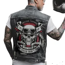 Comprar Chaleco Vaquero Con Forma De Calavera Para Hombre, Chaleco C