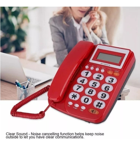 Teléfono Fijo De Casa Rojo