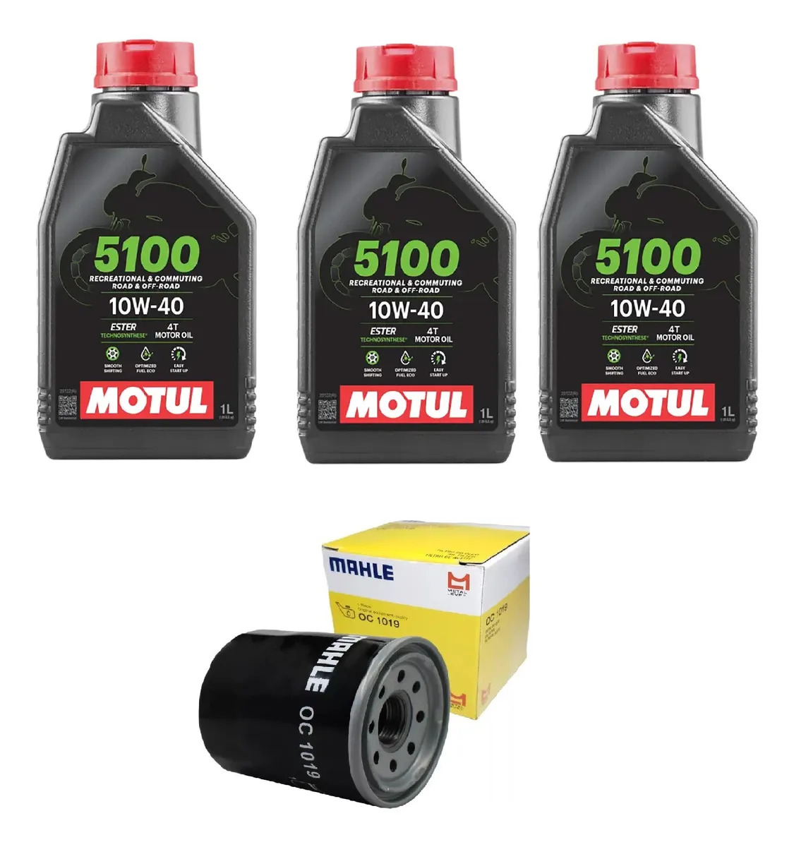 3x Óleo Motul 5100 10w40 4t Com Filtro Mahle Versys 300 Z400