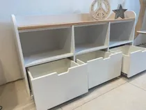 Comprar Juguetero Laqueado Cajones Organizador Biblioteca 3h 3c