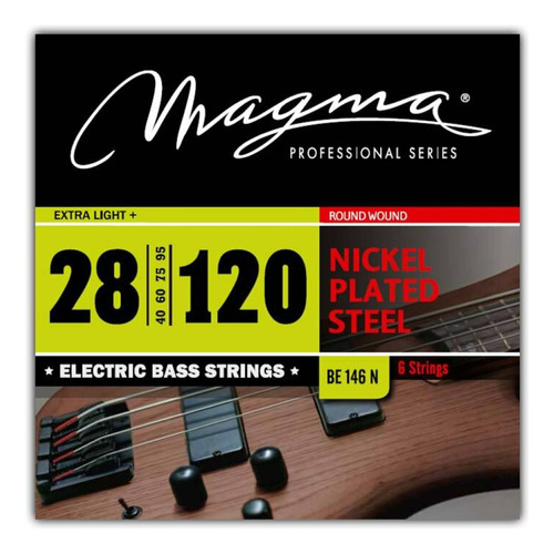 Encordado Magma Para Bajo Nickel 6 Cuerdas 028-120 Be146n