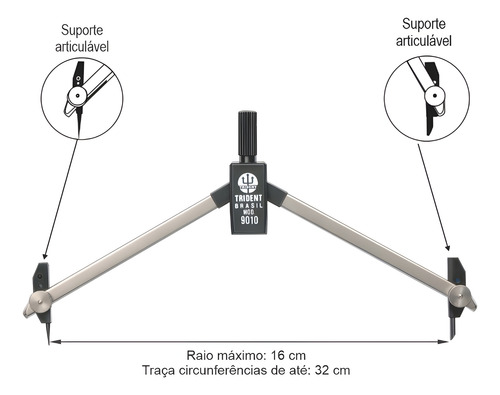 Compasso Técnico Compacto Trident Mod 9010
