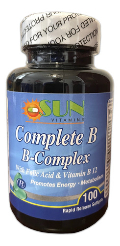 Complejo B Complex  Vitamina B12 Acido Folico 100 Softgels 