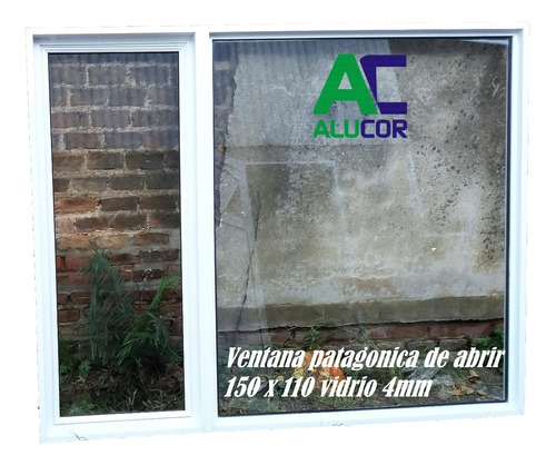 Ventana Patagonica Aluminio Blanco 150x110 Vidrio 4mm