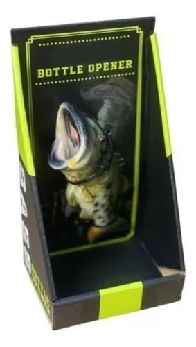 Destapador Con Forma De Pescado Realista Color Verde Musgo