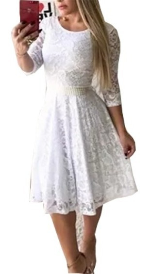 vestido branco curto rodado mercado livre