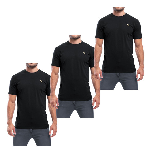 Remeras Lisas Pack X 3 De Hombre Logo Bordado Lisas  #pk3rl