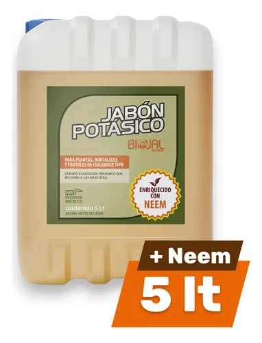 JabónPotásico,PoderInsecticidaFungicida5LtNeem