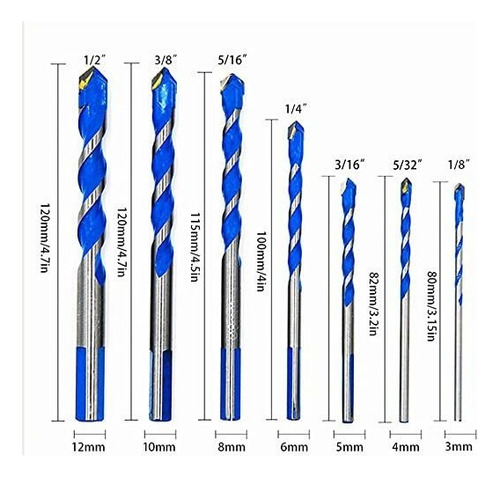 Set 7 Mechas Brocas Widia De Carburo De Tungsteno