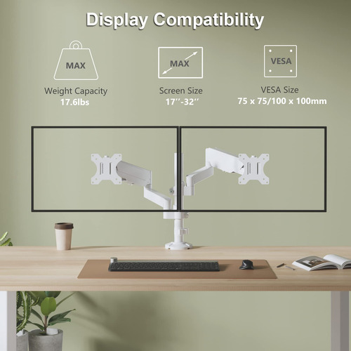 Suporte De Monitor Duplo Wali Gsdm002w Para 2 Monitores De A