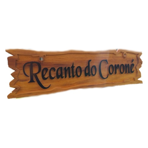 Placa Entalhada Madeira Nobre