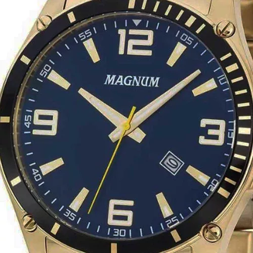 Relógio Magnum Masculino Dourado Analógico MA34585U Magnum