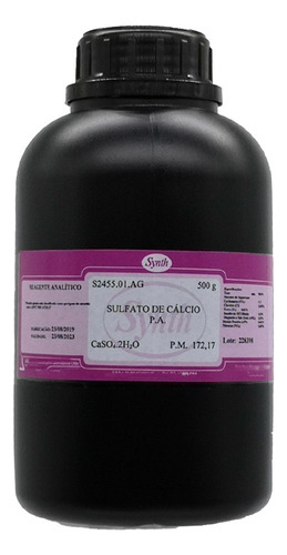 Sulfato De Calcio Pa 500 G Puríssimo Com Laudo Synth