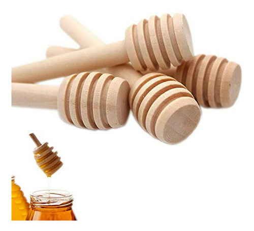 50 Pcs Honey Dipper Stick Mini Wooden Dispensing Collecting 