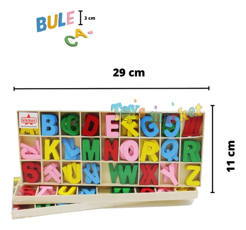 Caja Abecedario Con Letras De Madera De Colores Didácticas