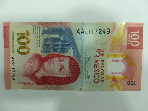 Billete De $100 Pesos Conmemorativo Serie Aa9117249 Nuevo