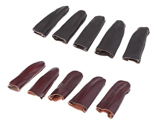 - 10 Piezas De Material Cuero Finger Coser Cunas Cubre Mano