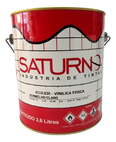 Tinta Vinílica Fosca Vermelho Claro 3600ml Saturno 4110.030