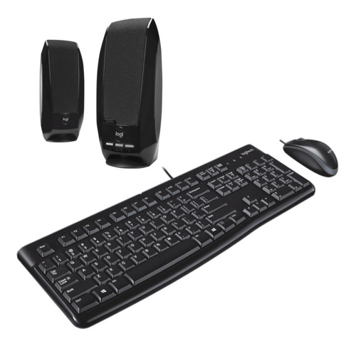 Combo Kit Para Pc Teclado Mouse Parlantes C Cable Logitech 