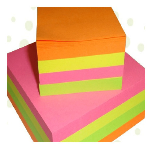 Imagen 2 de 3 de Notas Adhesivas Taco Pizzini 320hjs 75x75mm Fluo